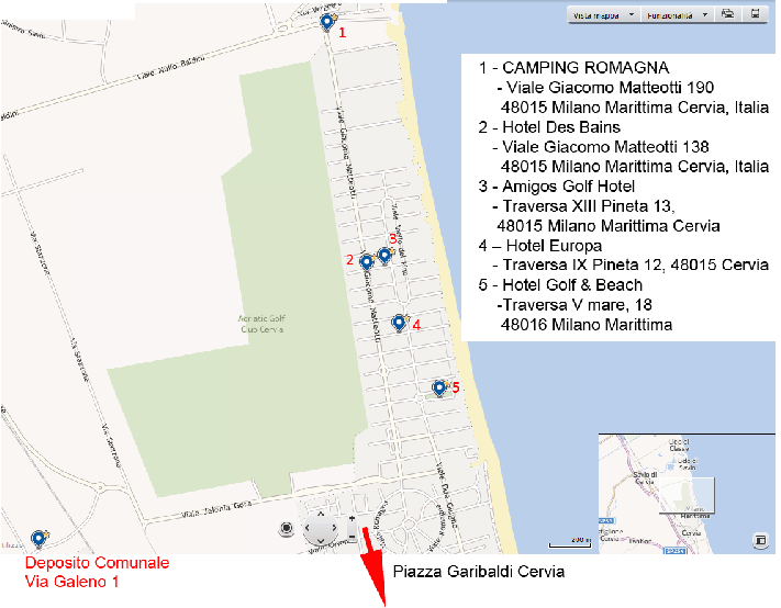 Hotels and Parking Area Map