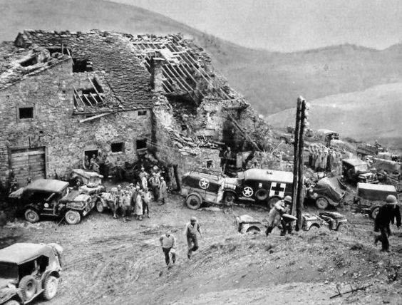 COLLECTING POINT AT PARTIALLY DEMOLISHED HOUSE ON MT. ALTUZZO