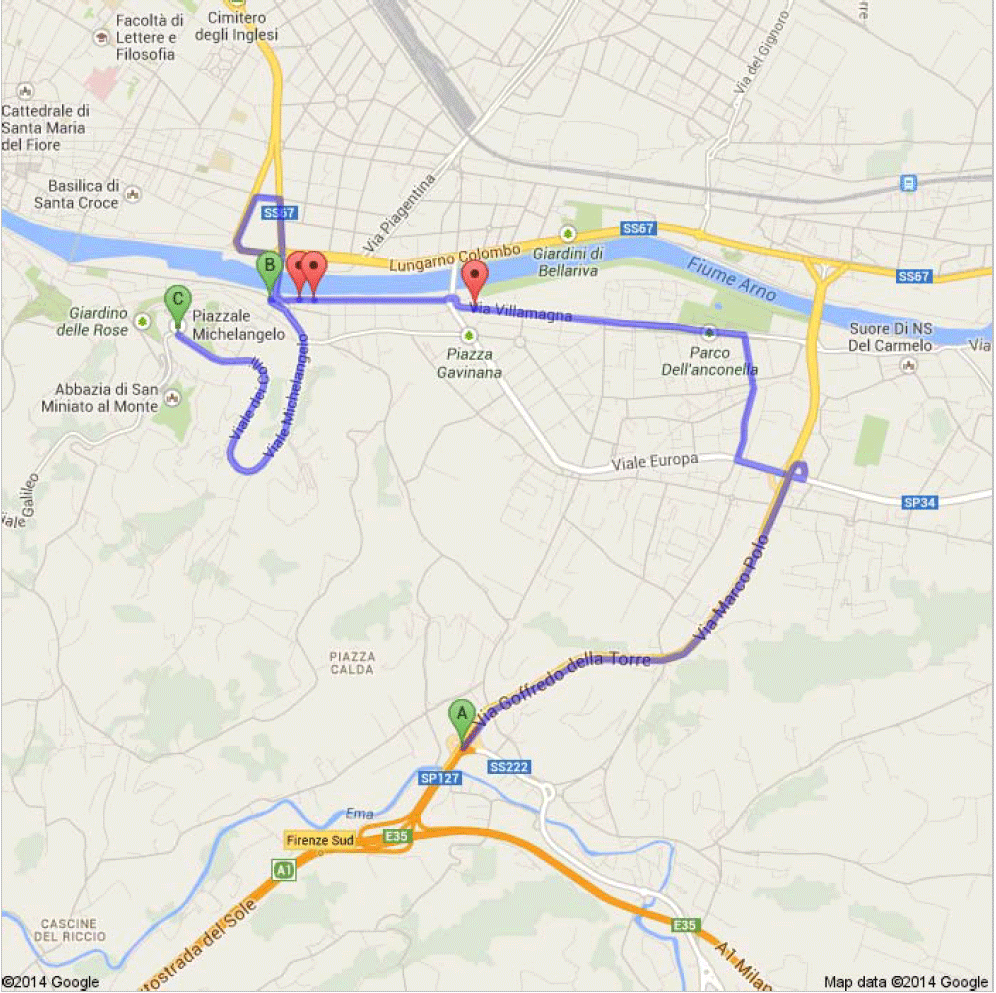 26/04 Parte 1 - Sheraton Firenze - Piazzale Michelangelo 10 km