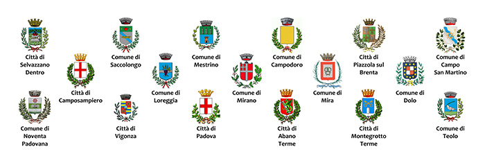Comuni delle province di Padova e Venezia