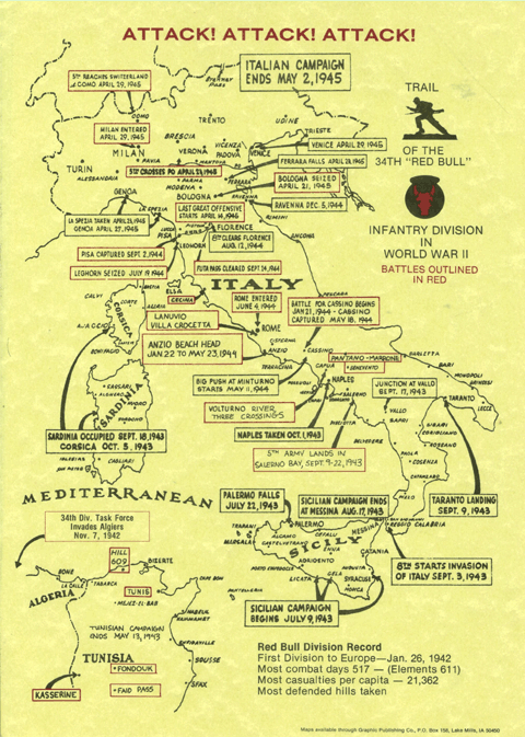 The Trail of the 34th Infantry Division in WWII (34th Inf.Div.)